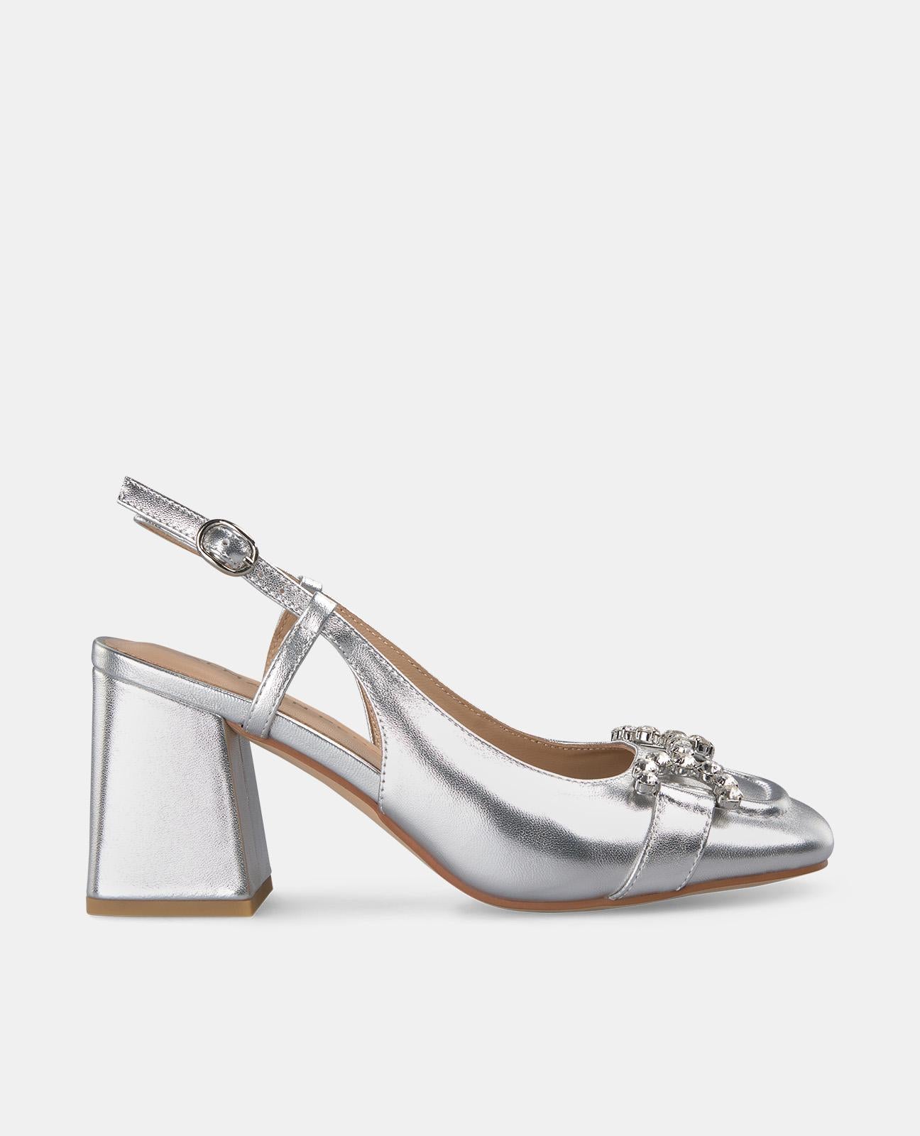 alma-en-pena-pumps-silber-7-5-cm-mit-steg-und-schnalle image 1