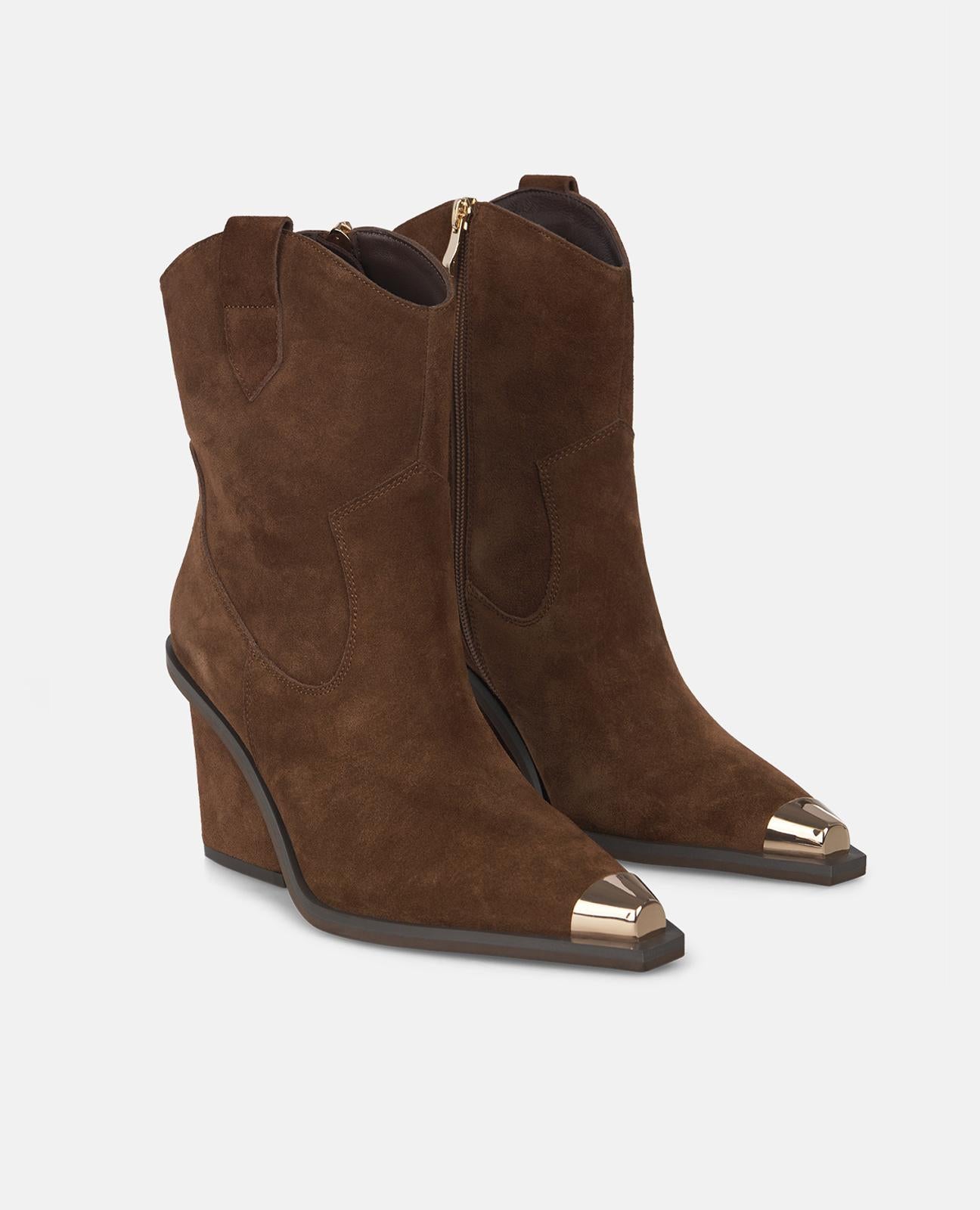 alma-en-pena-alfa-61212-stiefelette-mit-metallic-spitze-camel-8-cm-absatz image 2