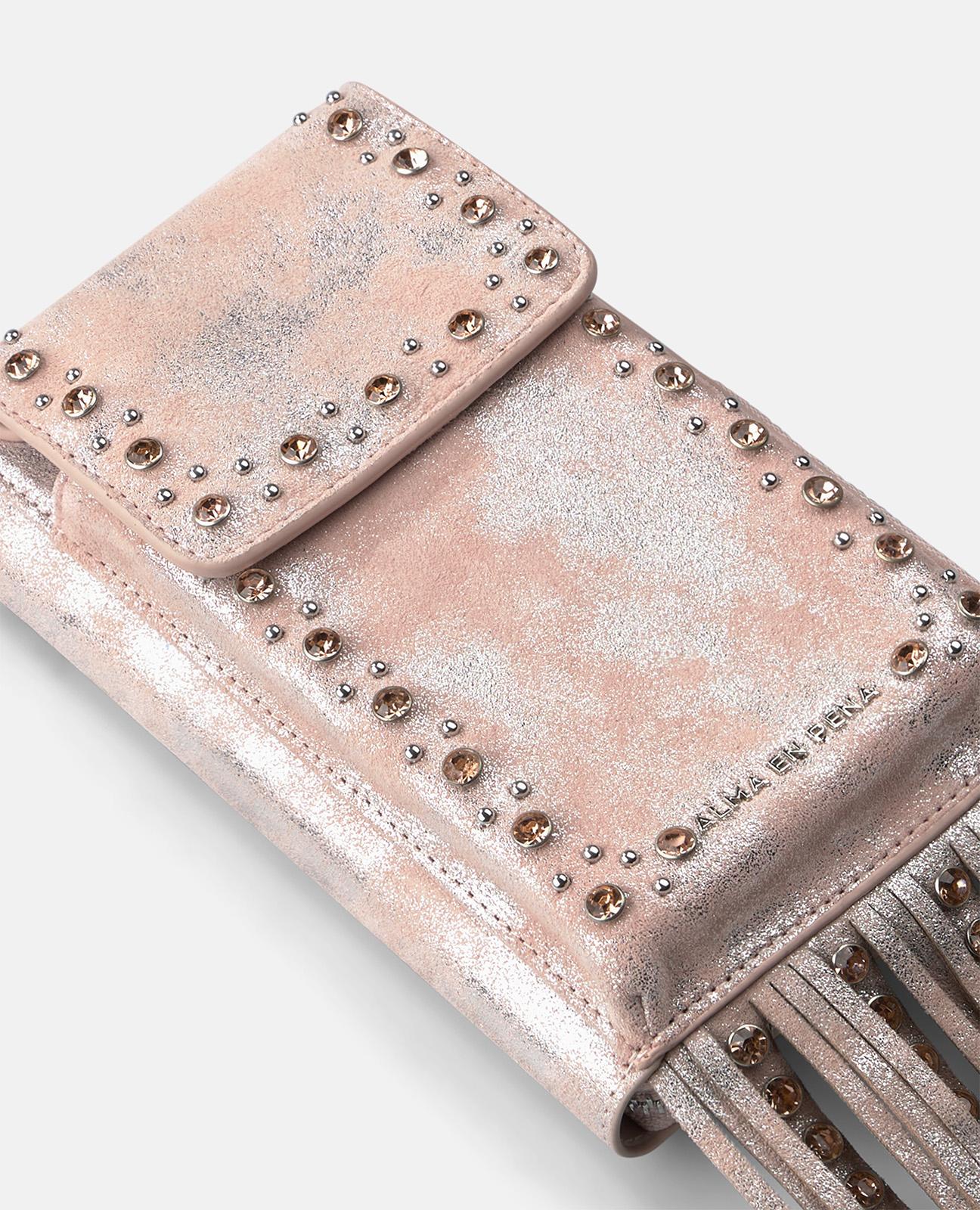 alma-en-pena-natalia-clutch-rosa-strass-umh-ngetasche-leder image 1