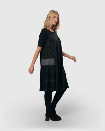 alembika-tekbika-tee-trapeze-dress-schwarz-khaki image 7