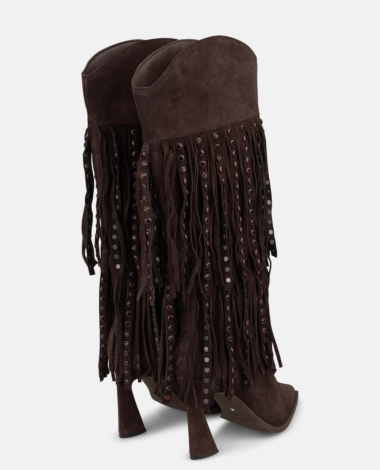 alma-en-pena-suede-cowboy-boots-fransen-braun-9-cm image 3