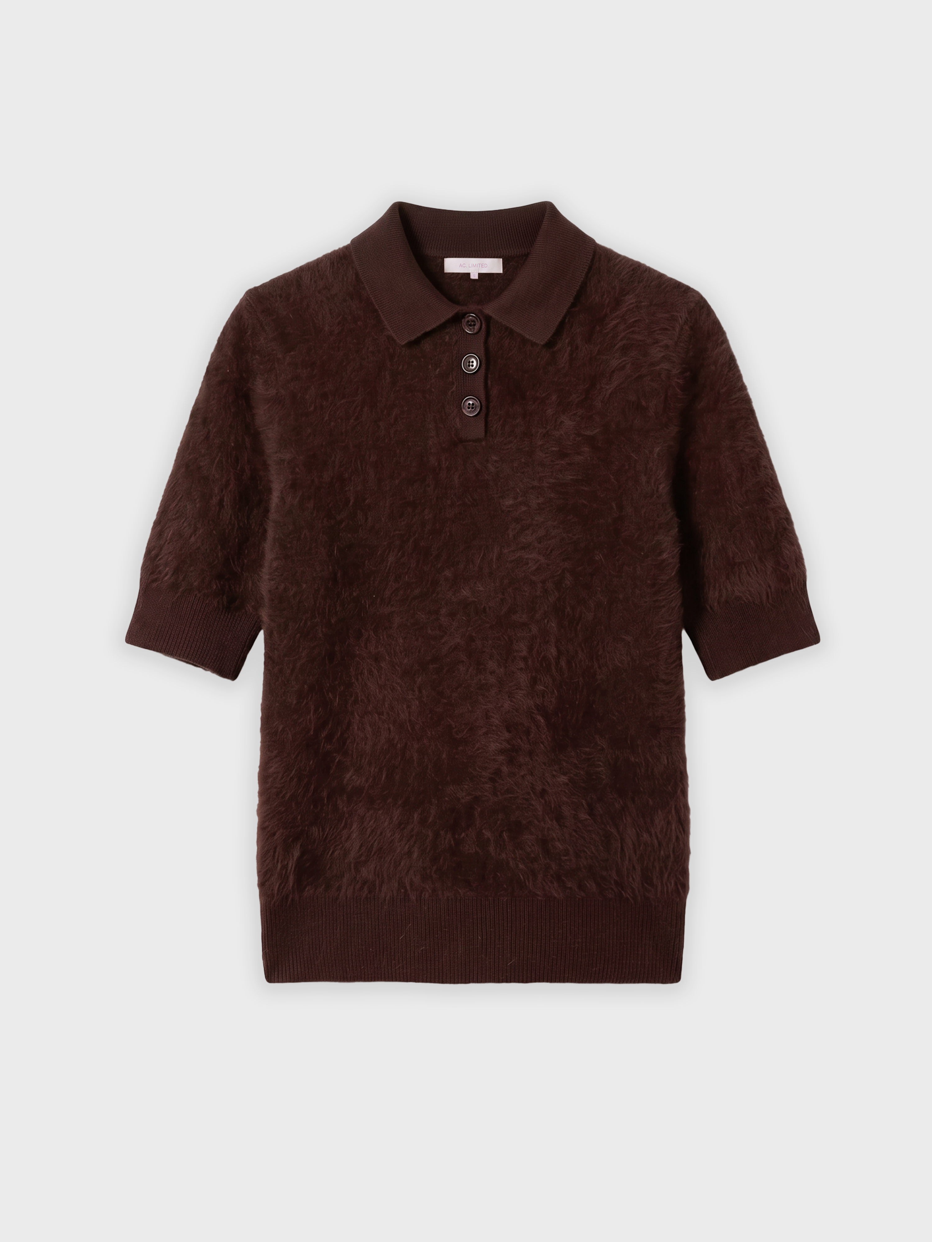 absolut-margot-damen-kaschmir-polo-kurzarm-braun image 2