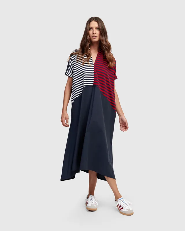 alembika-sail-away-midi-dress-navy-baumwoll-kleid image 1
