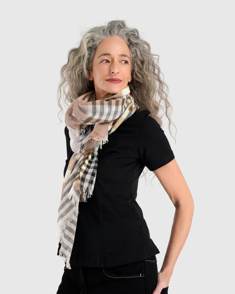 alembika-vanilla-bean-plaid-schal-beige-baumwollschal image 1