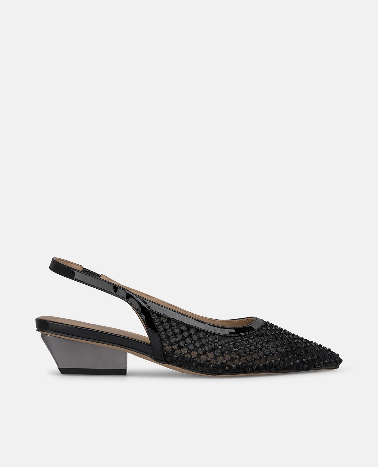 alma-en-pena-mesh-slingback-mit-offenem-absatz-schwarz-5-cm-blockabsatz image 1