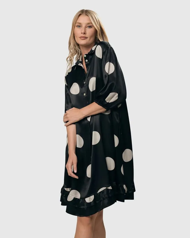 alembika-moon-dot-babydoll-dress-black-ivory image 1