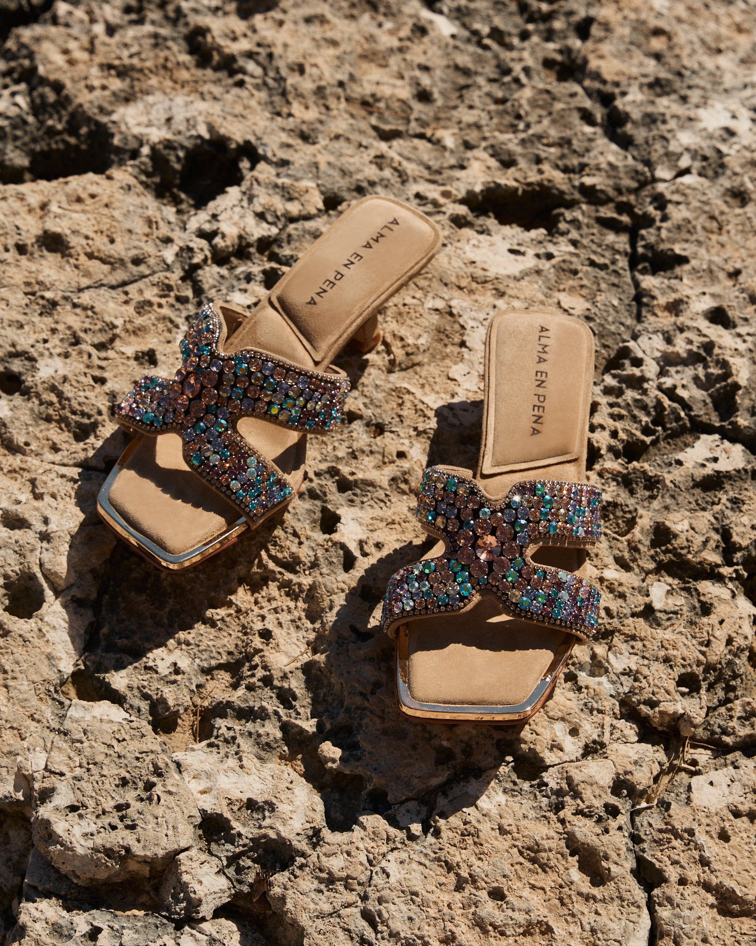 alma-en-pena-double-strap-sandalen-mit-strass-sandalette-arena-6-5-cm image 1