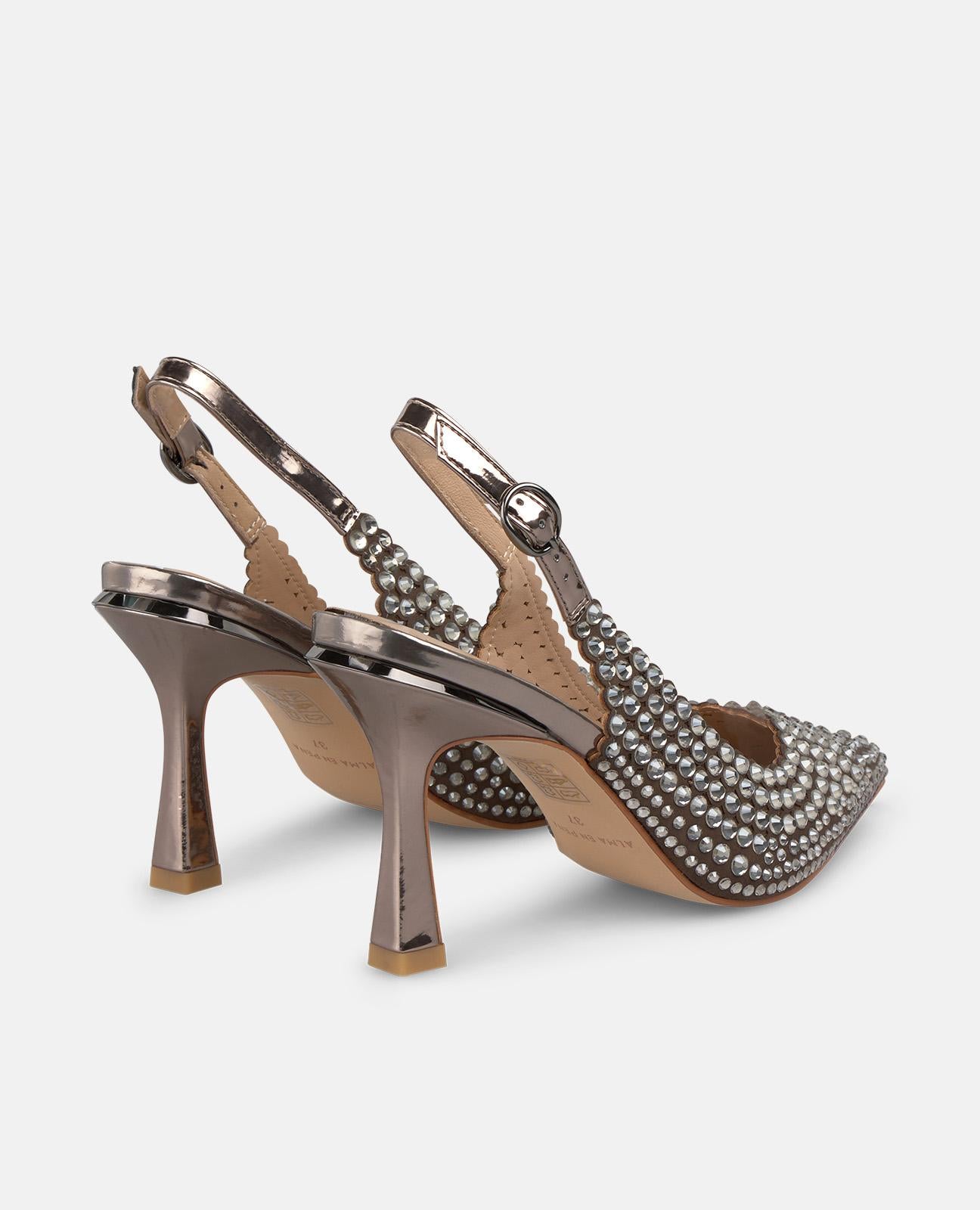 alma-en-pena-pumps-mit-strass-spitz-schnalle-9-cm-absatz-silber image 3