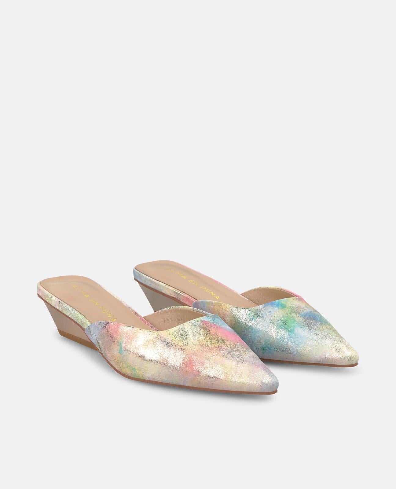 alma-en-pena-metallic-mule-pantolette-loafer-rosa-flach image 2
