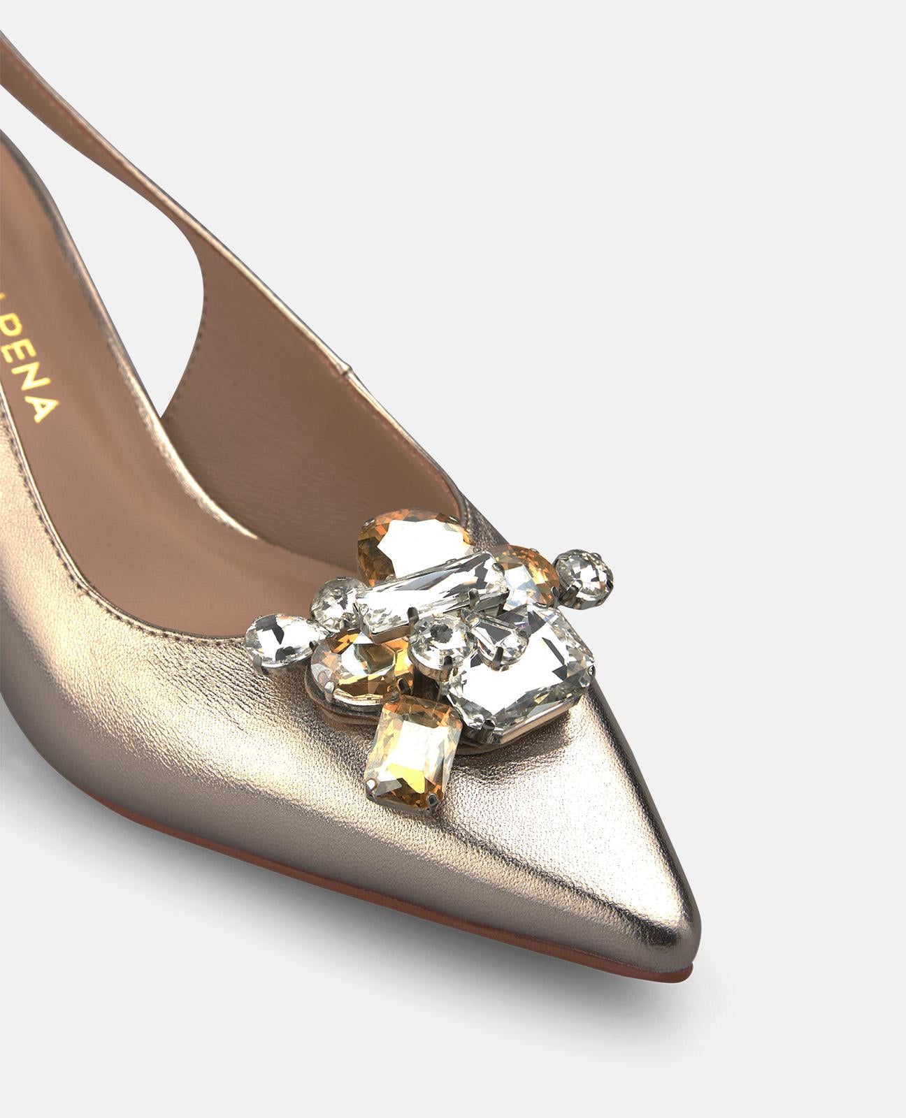 alma-en-pena-slingback-pumps-bronze-mit-schmuckstein-8-5-cm-absatz image 4