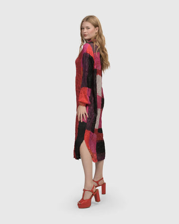 alembika-sunset-strip-shirtkleid-magenta-crinkle-satin image 5