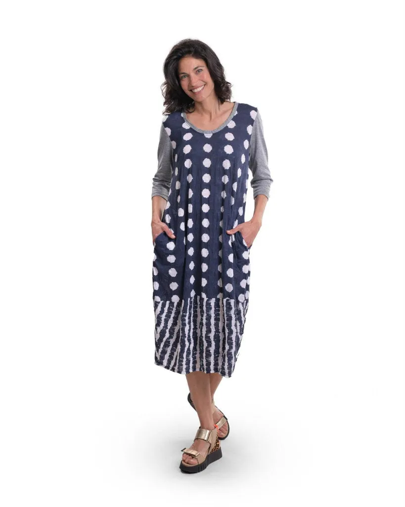alembika-duet-crinkle-cocoon-kleid-navy image 1