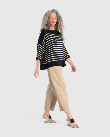 alembika-carolina-relaxed-sweater-navy-cream-pullover image 2