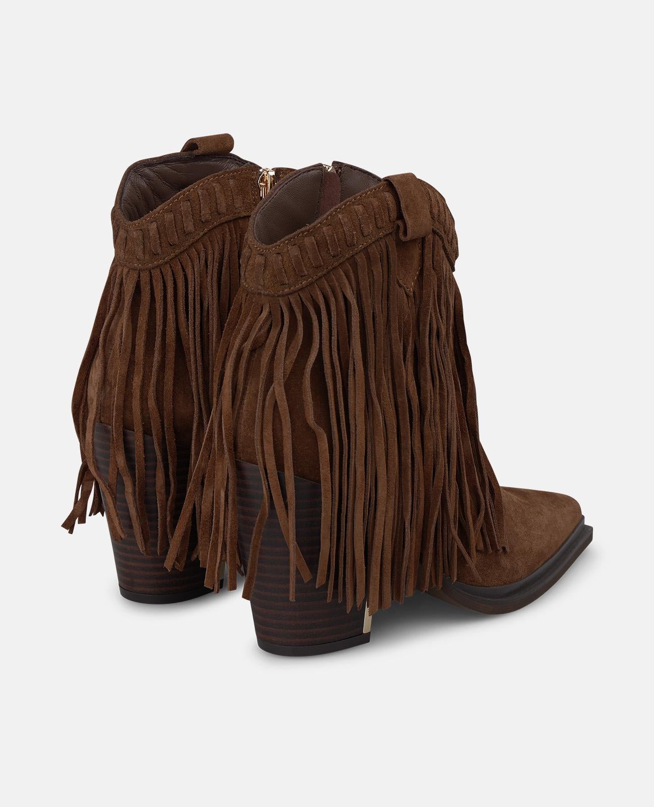 alma-en-pena-stiefelette-veloursleder-fransen-8-5-cm-absatz-camel image 3
