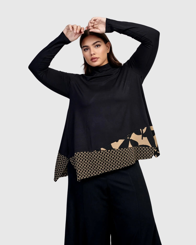 alembika-nikita-turtleneck-trapeze-top-mix-rollkragen-tunika-a-linie image 1