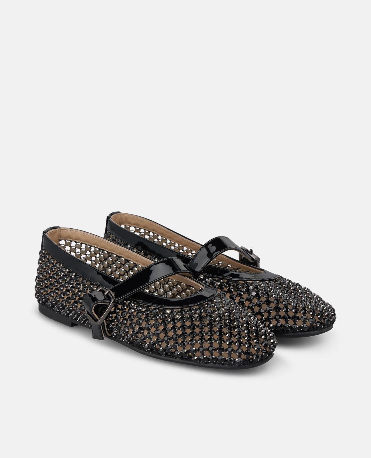 alma-en-pena-metallic-ballerinas-schwarz-mit-schnalle image 3