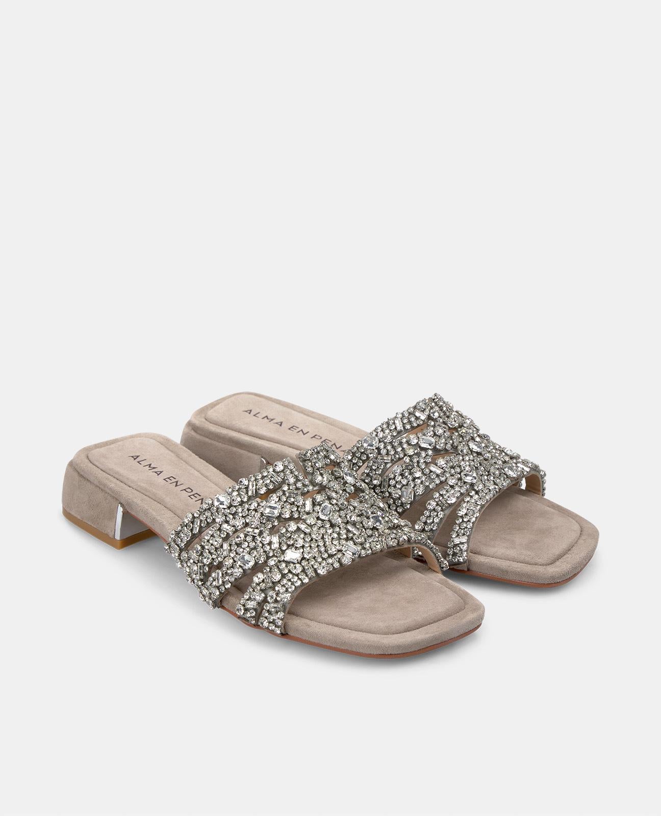 alma-en-pena-flat-rhinestone-sandal-flachsandale-braun-3-5-cm image 2