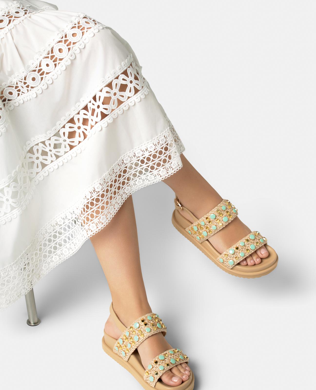 alma-en-pena-double-strap-raffia-plateau-sandalen-braun-3-cm image 5