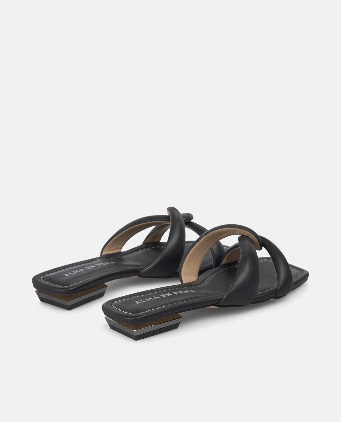 alma-en-pena-flache-nappa-sandale-schwarz-blockabsatz-2-cm image 3