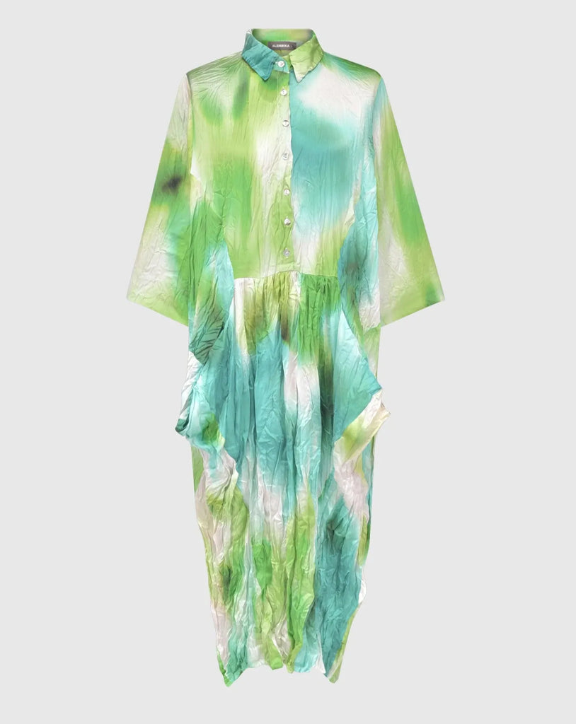 alembika-azure-crinkle-satin-wickelkleid-multi image 1