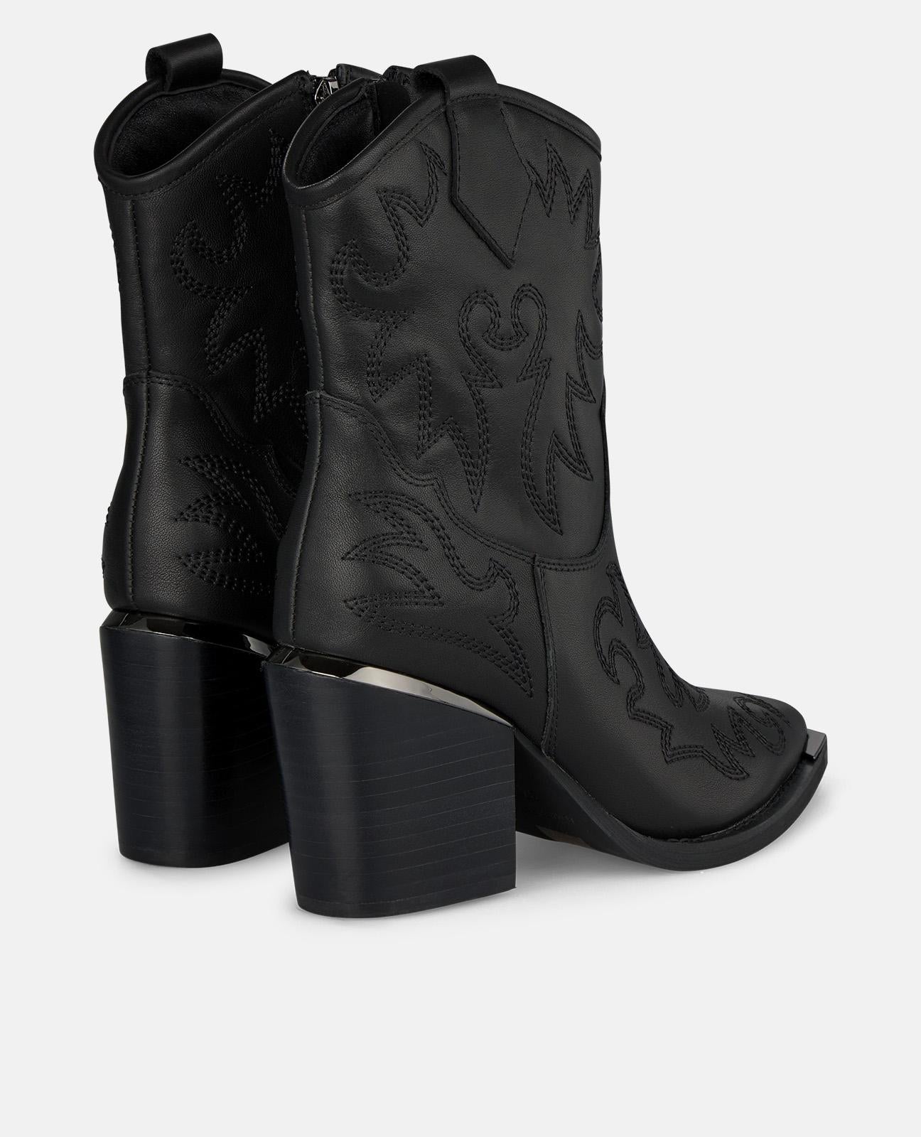 alma-en-pena-embroidered-heeled-ankle-boot-damen-schwarz-7-cm image 3