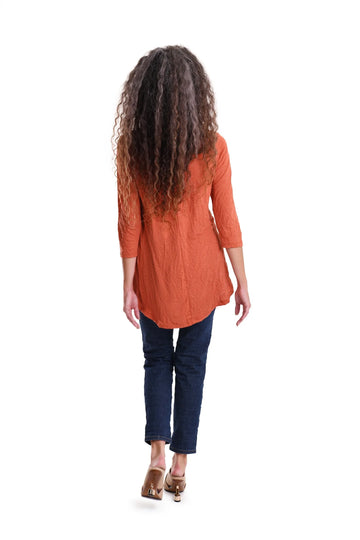 alembika-perfect-crinkle-top-orange-v-neck image 4