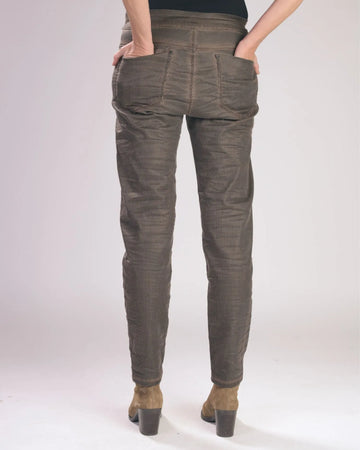 alembika-pinstripe-iconic-stretch-jeans-brown-mid-rise-jeans image 2