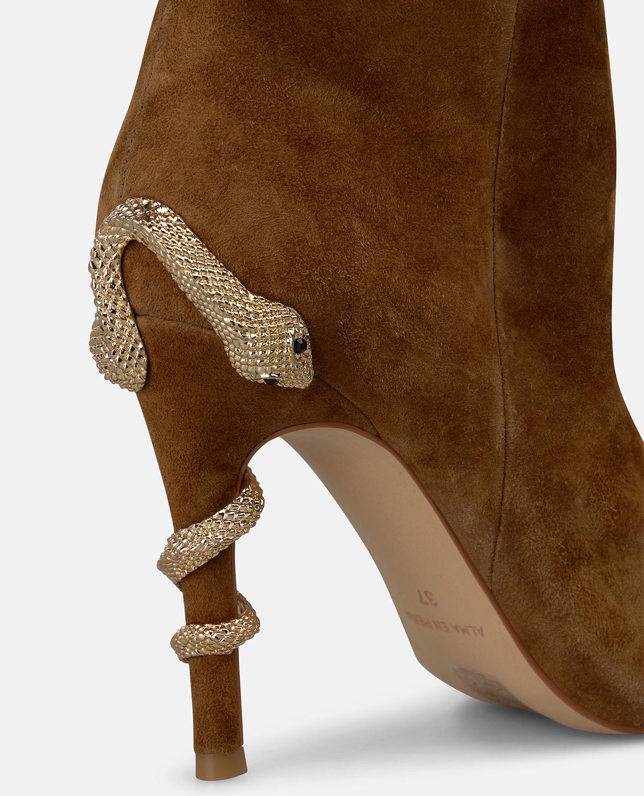 alma-en-pena-stiefel-wildleder-camel-snake-print-trichterabsatz-10-cm image 4