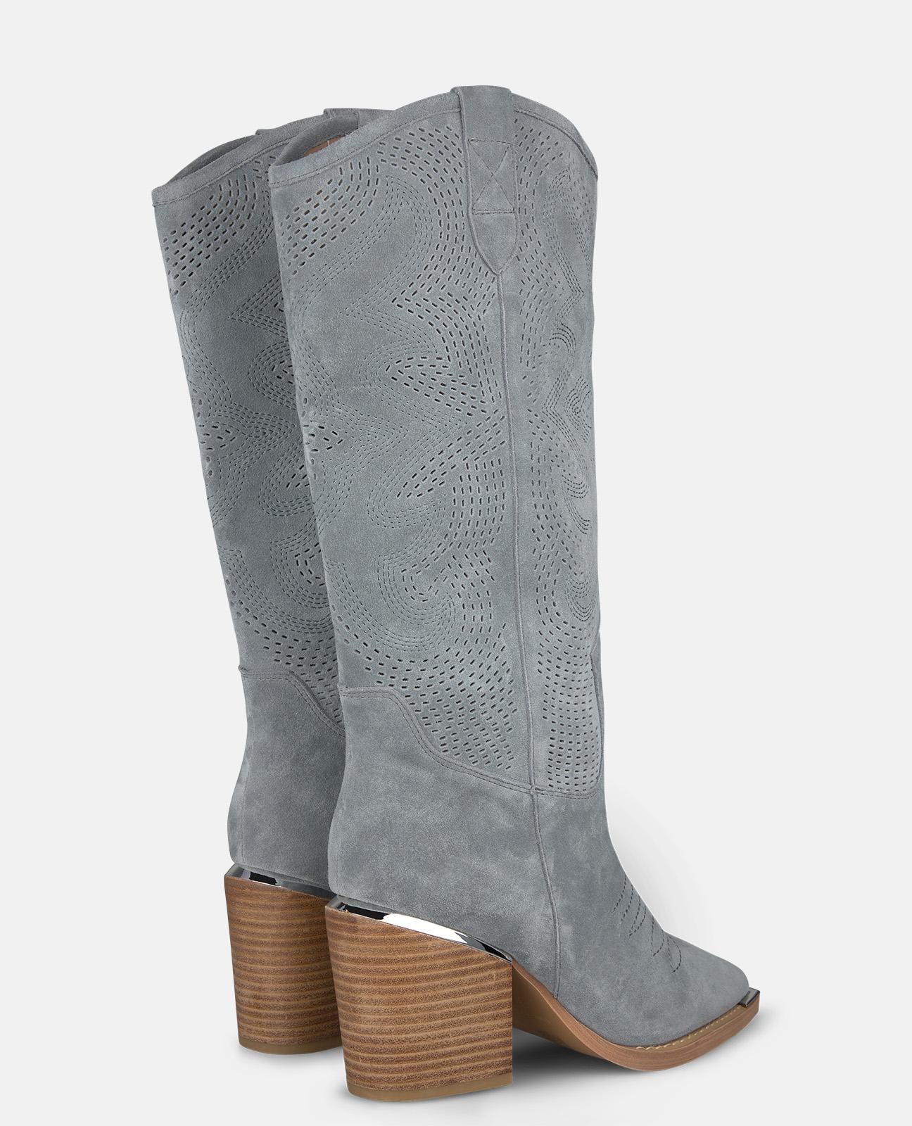 alma-en-pena-high-cowboy-boot-cowboy-stiefel-denim-7-5-cm-blau image 3