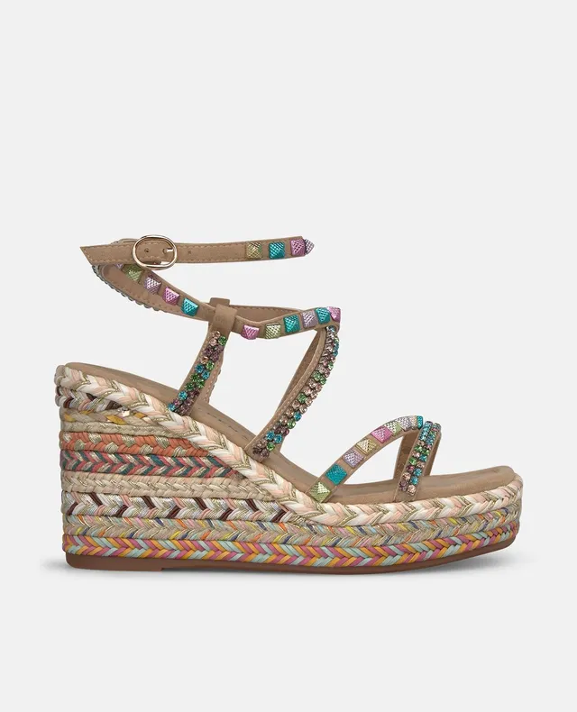 alma-en-pena-multicolor-wedge-sandals-damen-keilsandale-mit-nieten-arena image 1