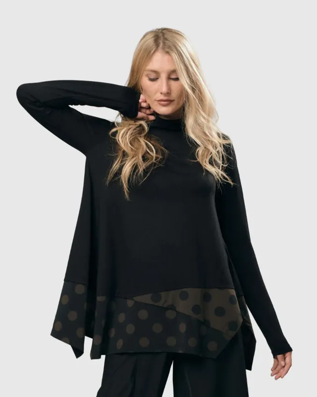 alembika-tekbika-dot-swing-tunic-top-khaki-upf-50-tunika image 1