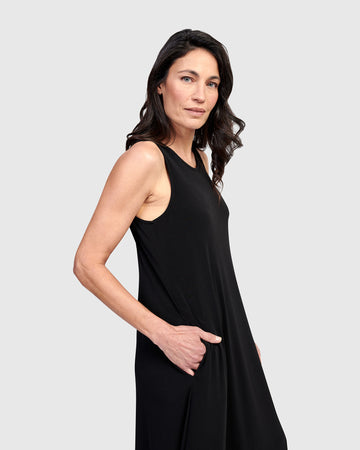 alembika-essential-sleeveless-midi-dress-black-damen-midikleid image 3