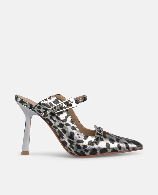 alma-en-pena-slingback-pumps-mit-doppelschnalle-10-cm-absatz-silber image 1