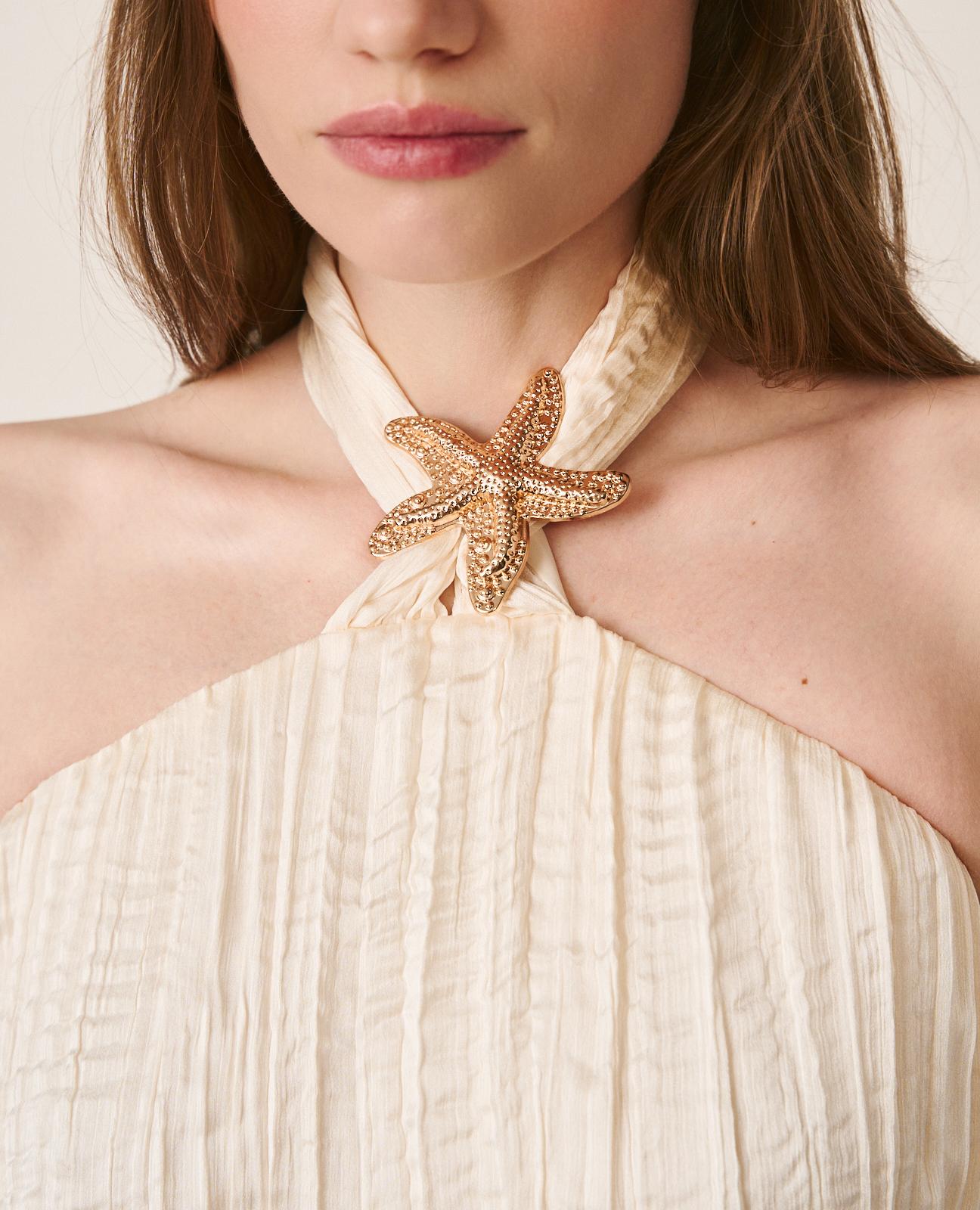 alma-en-pena-metal-brooch-blouse-satin-top-wei-neckholder image 7