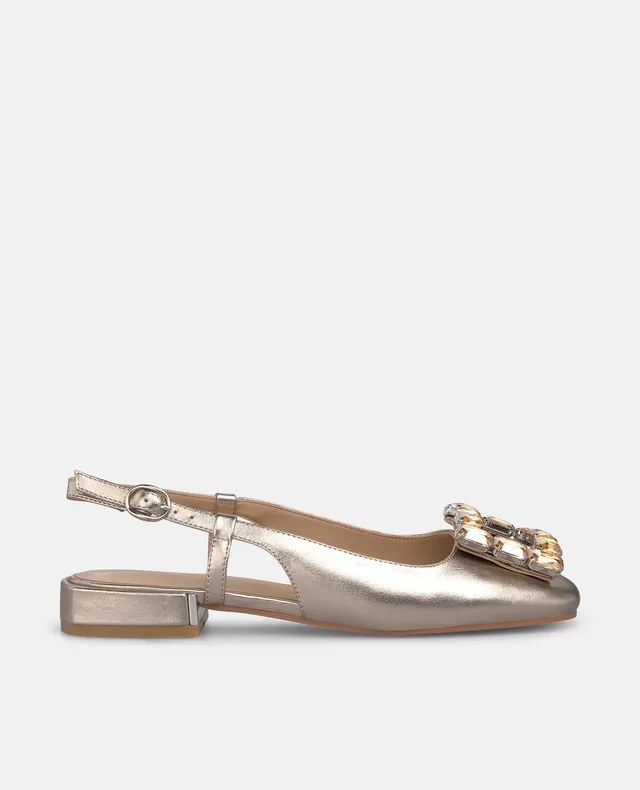 alma-en-pena-slingback-flachschuh-mit-metallschnalle-bronze-2-cm image 1