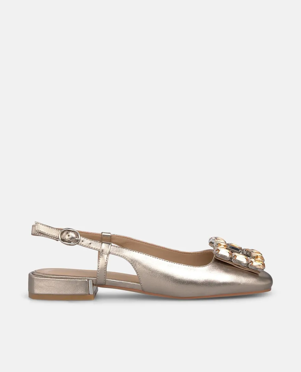 alma-en-pena-slingback-flachschuh-mit-metallschnalle-bronze-2-cm image 1