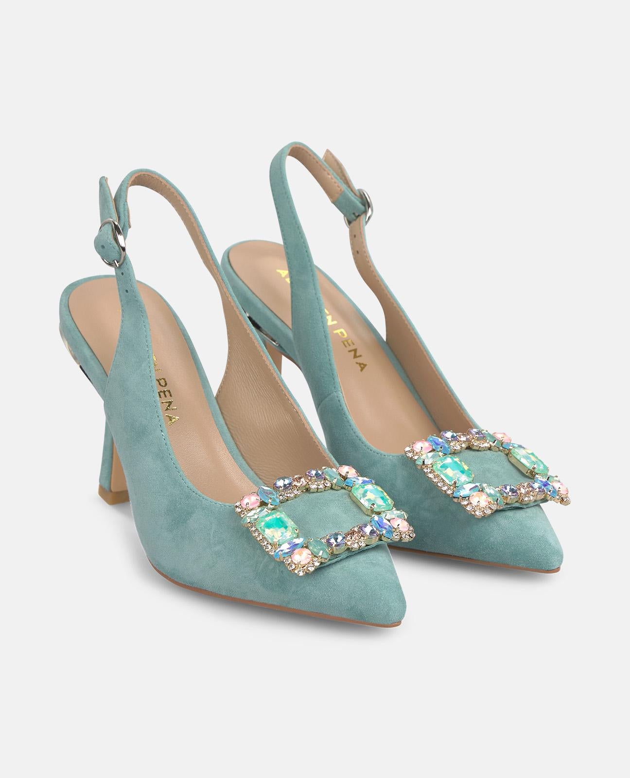 alma-en-pena-alfa-62955-slingpumps-mit-schmuck-schnalle-9-cm-blau image 2