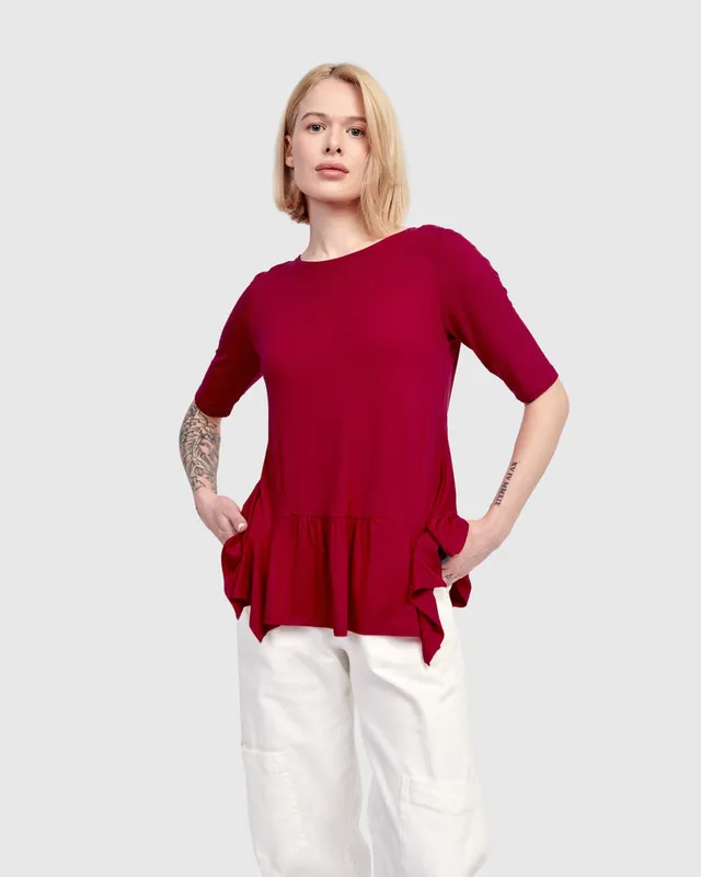alembika-addison-flouncy-t-shirt-bordeaux image 1