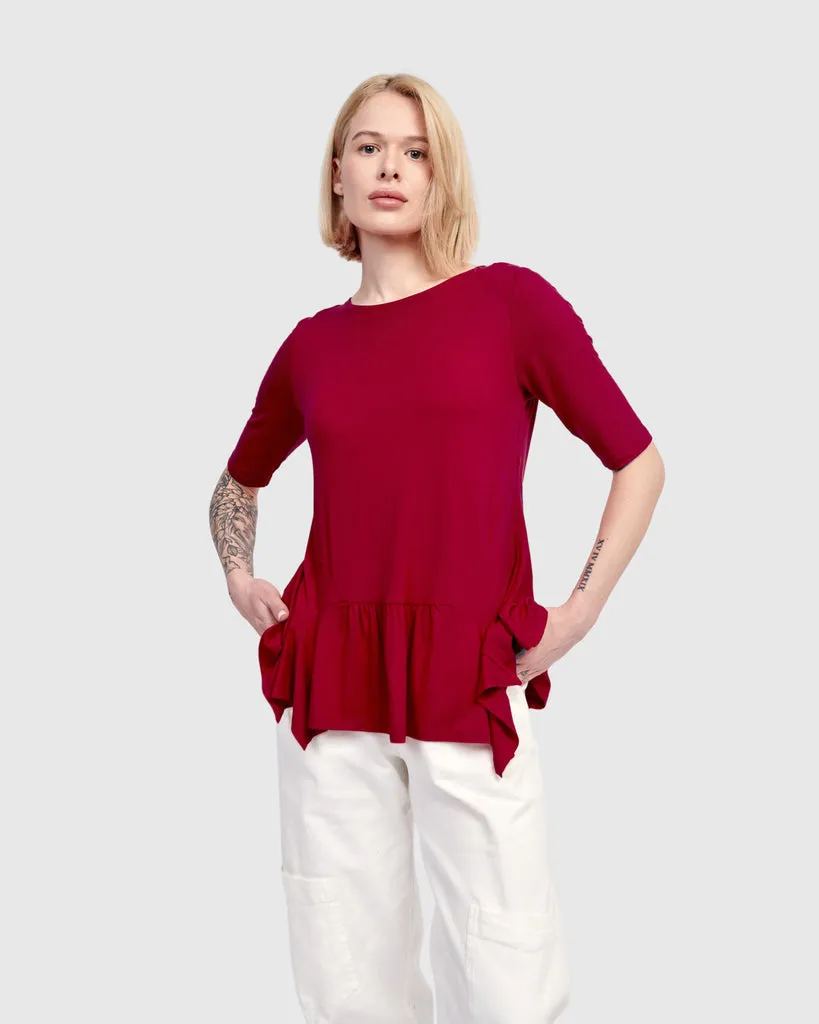 alembika-addison-flouncy-t-shirt-bordeaux image 1