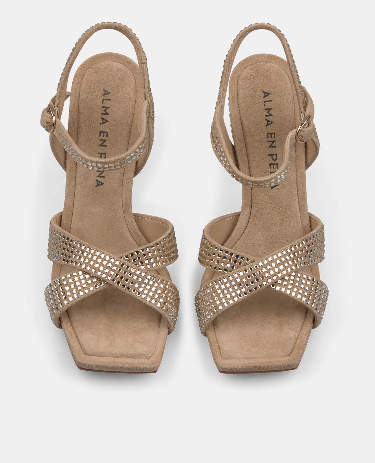 alma-en-pena-strass-sandale-mit-riemen-9-cm-absatz-sand image 4