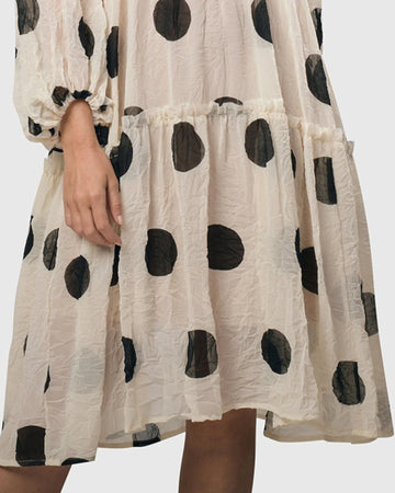 alembika-moon-dot-crinkle-swing-dress-cream-damen-chiffonkleid image 4