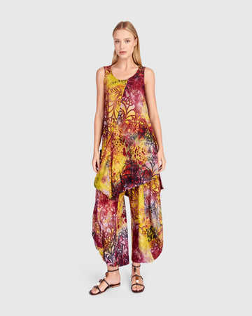 alembika-scattered-tunic-tank-damen-tunika-raspberry-gold image 4