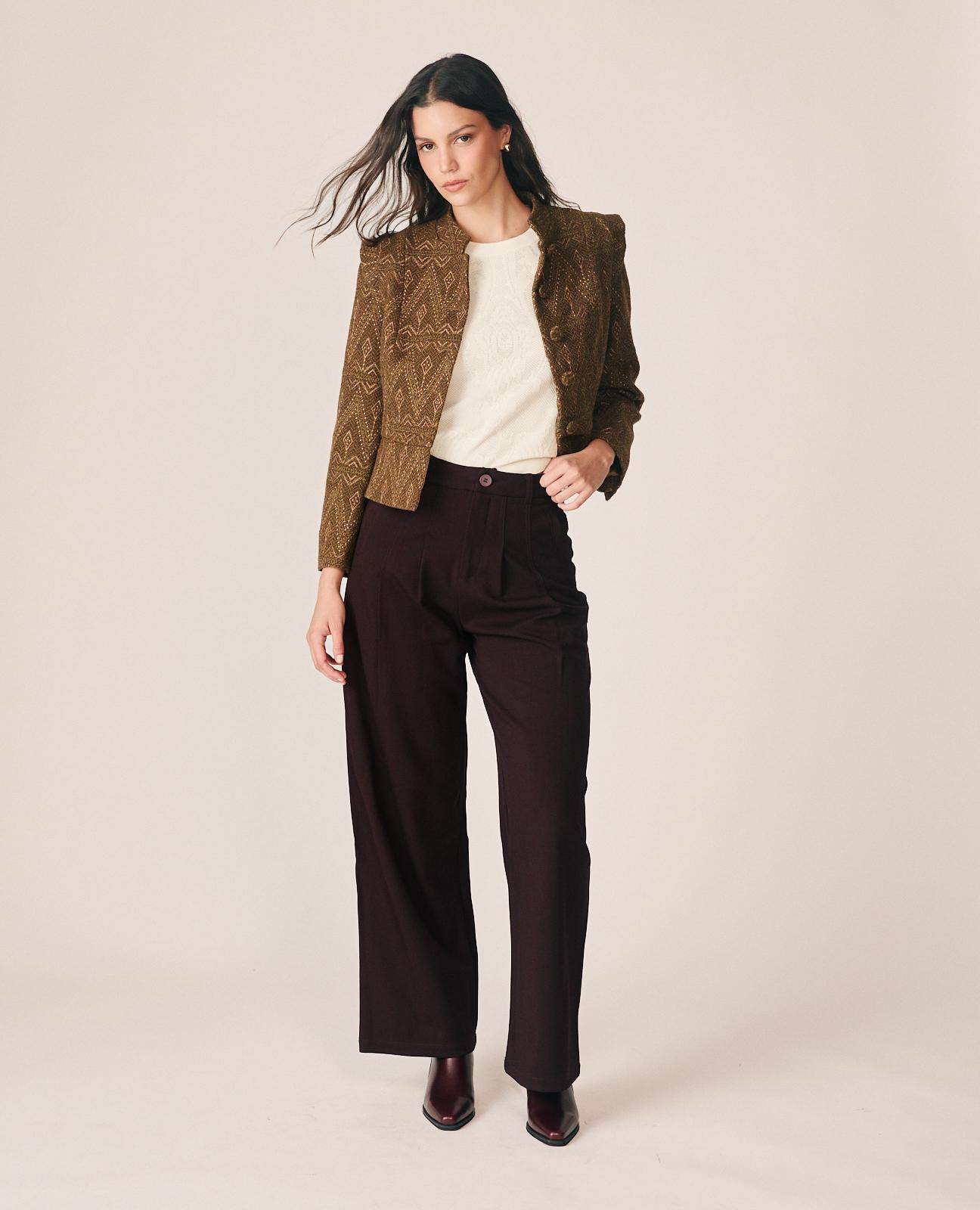 alma-en-pena-wide-leg-pants-with-pleats-weite-hose image 1