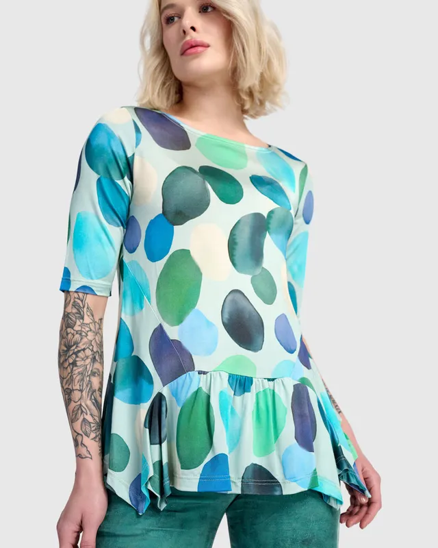 alembika-addison-flouncy-tee-aqua-dots-t-shirt image 1