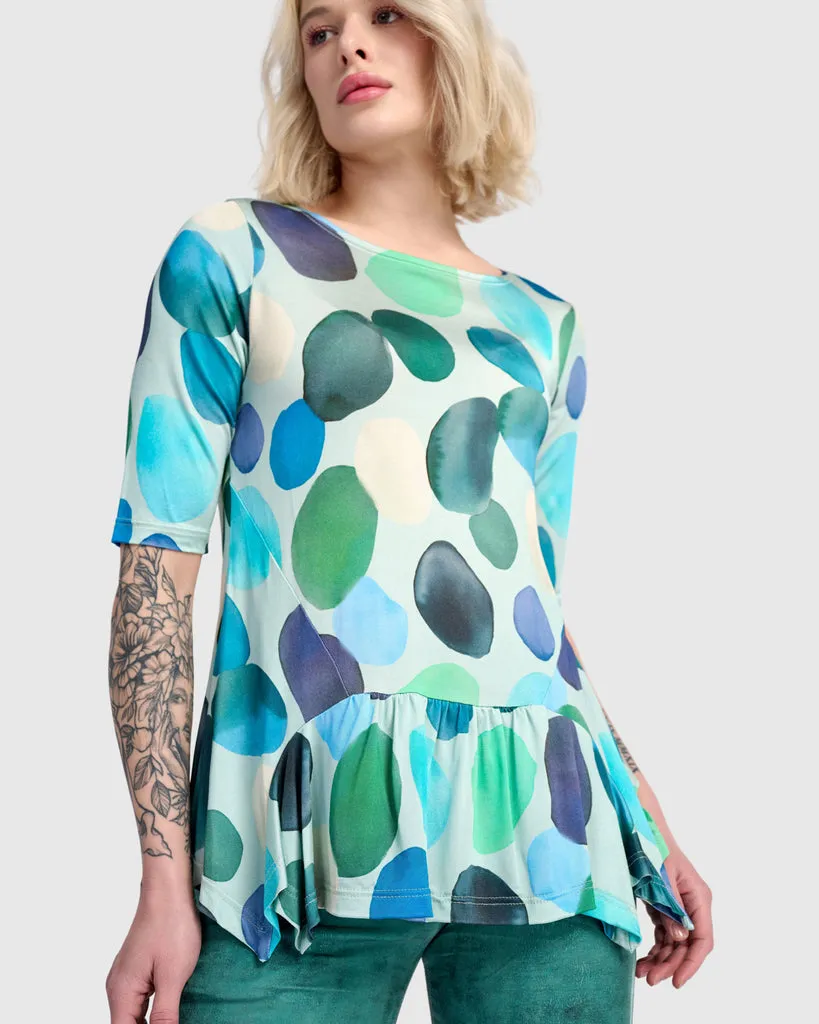 alembika-addison-flouncy-tee-aqua-dots-t-shirt image 1