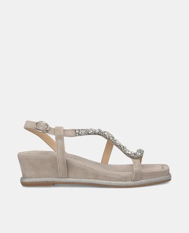 alma-en-pena-glitter-midsole-wedge-keil-sandale-grau-5-cm-mit-strass-riemen image 1