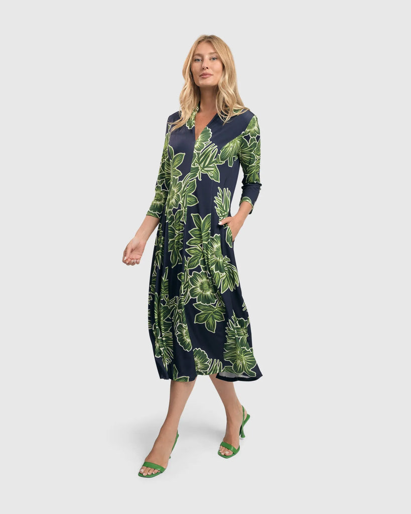 alembika-island-cocoon-dress-royal-green-damen-jersey-kleid image 1