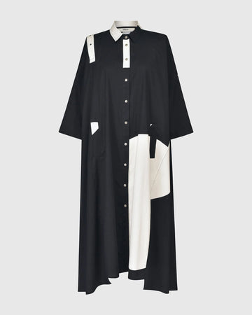 alembika-urban-avery-2-wege-trapezkleid-schwarz-wei-maxi-mit-cold-shoulder image 3