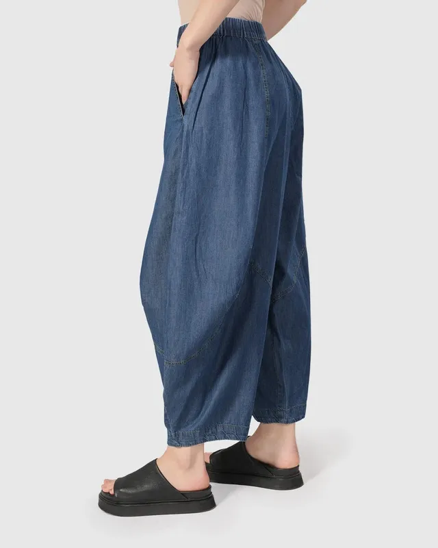 alembika-everywhere-wide-leg-hose-denim-blue-weite-baumwollhose image 1