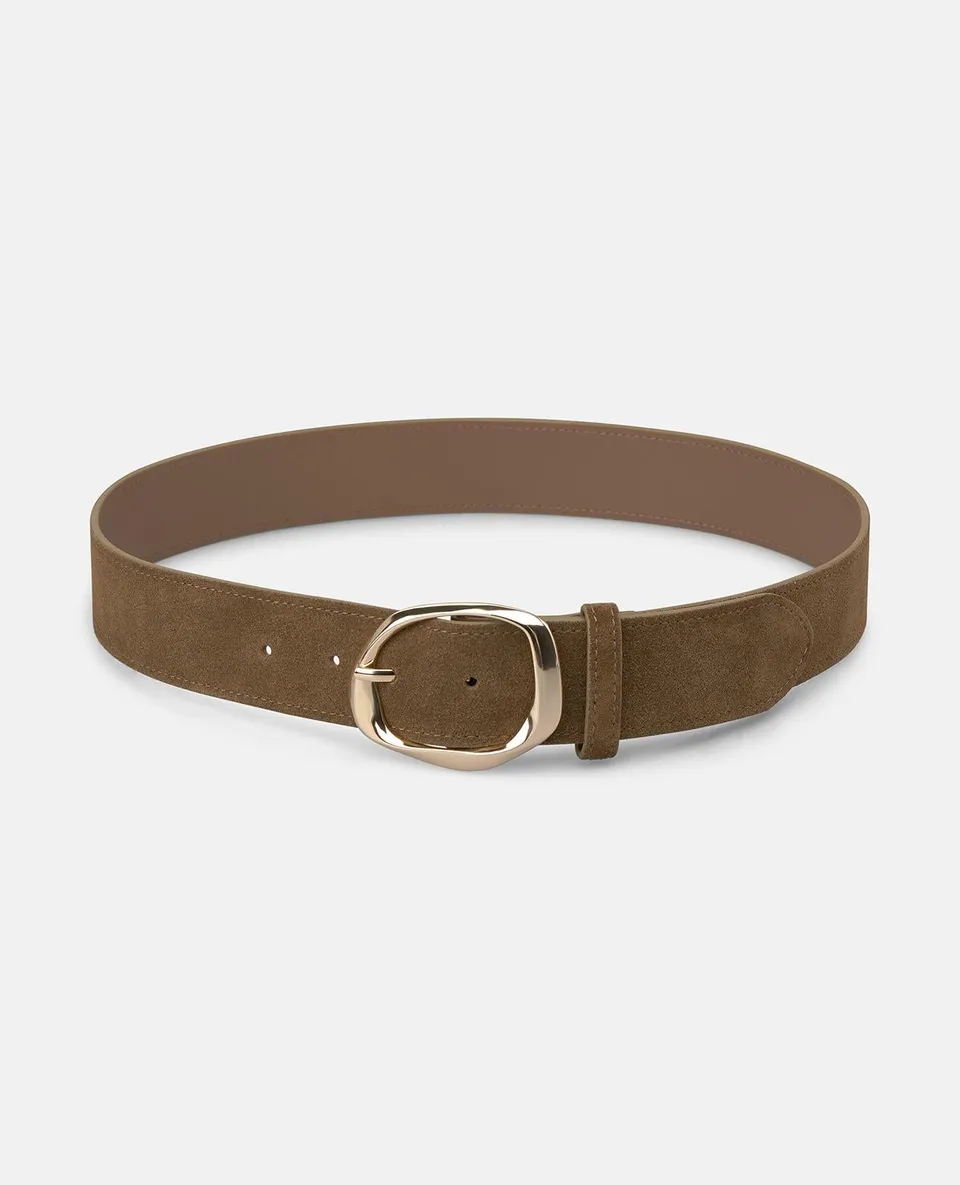 alma-en-pena-belt-with-round-buckle-4-cm-lederg-rtel-braun-runde-schnalle image 1